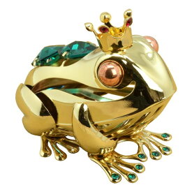 スワロフスキー クリスタル 置物 カエル 1680 縁起物 蛙 置き物 オブジェ ゴールド エレガント ギフト