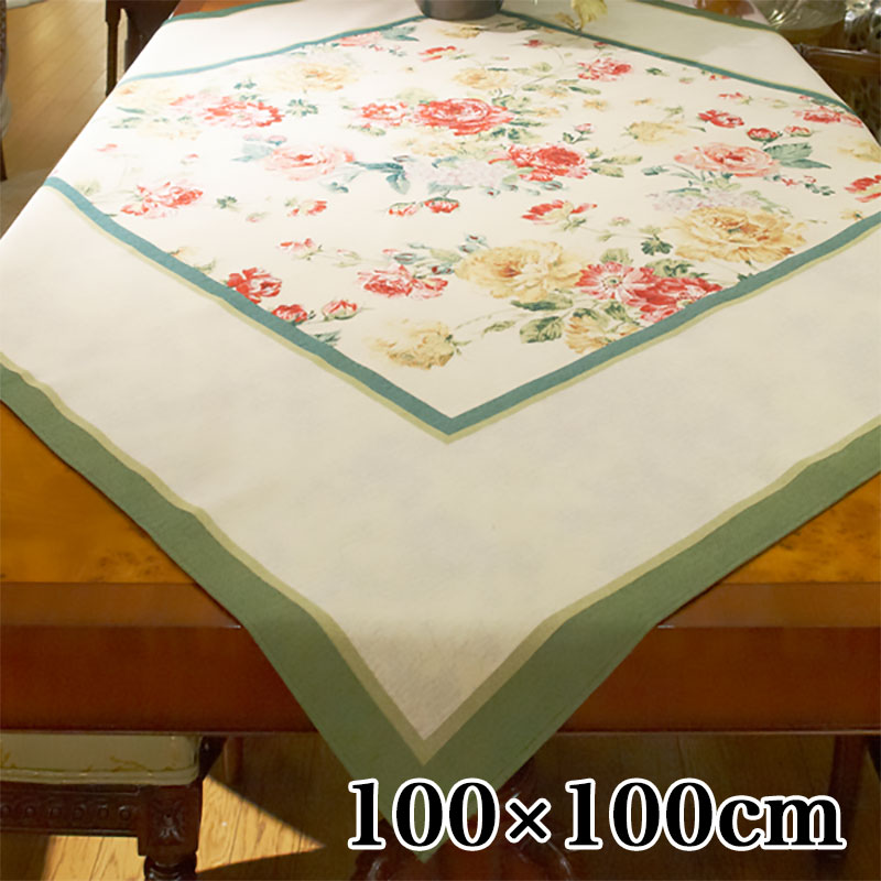 送料無料 ポルトガル製のジャガードテーブルクロス テーブルクロス 正方形 Sサイズ 100×100cm ジャガード 花柄 ポルトガル製 テーブルリネン 全2種