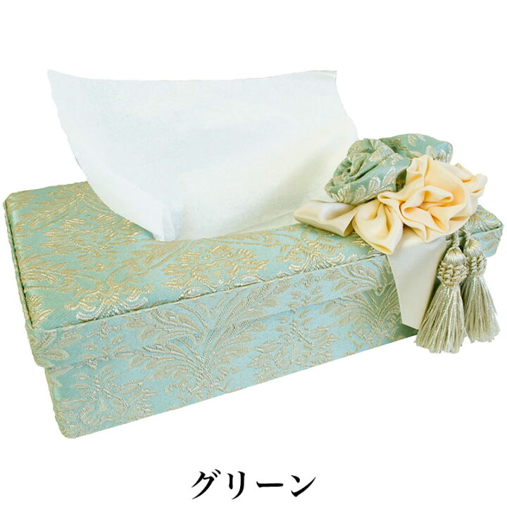 ティッシュケース おしゃれ ティッシュカバー ティッシュボックス 花柄 リボン おしゃれ 高級感 姫系 北欧 クラシック アクアフラワー グレー 薔薇雑貨のヒーリングローズ&RE ティッシュケース サテン かわいい 水色 無地 姫系