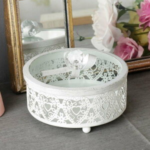 ジュエリーボックス アンティーク調 小物入れ ふた付き アクセサリーケース アイアン ホワイト マチルドエム Mathilde M 北欧 クラシカル エレガント 姫系