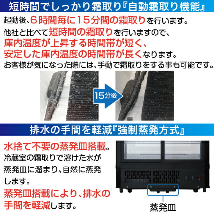 楽天市場】卓上 対面冷蔵ショーケース 120L RCS-T70S2RB レマコム 業務