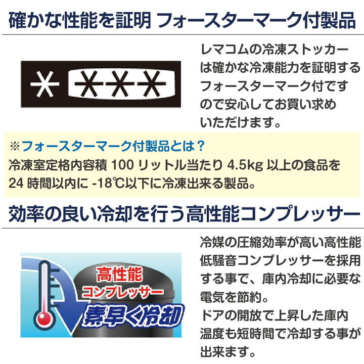 楽天市場】前開き扉 冷凍庫 108L RRS-T108 直冷式 引出し4段付 業務用 