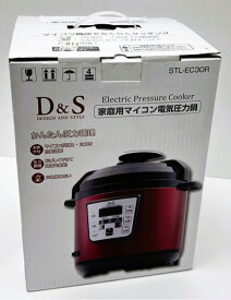 【中古品】D&S 家庭用マイコン電気圧力鍋2.5L レッド STL-EC30R