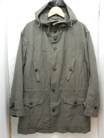 【中古】希少 ISSEY MIYAKE MEN イッセイミヤケ 製品染め フーデッドコート ME91-FA554 90年代 2000年代 フード パーカー コート ジャケット カーキ 綿 日本製 白タグ メンズ L ビンテージ 春 秋