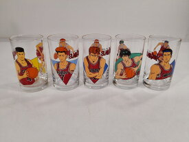 【中古品】スラムダンク　コップ　5個セット　レトロ　バスケットボール　アニメ　スポーツ　食器　※発送元：北海道_613