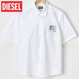 ディーゼル DIESEL シャツ 半袖 メンズ プリント 綿 コットン M L XL ホワイト 白 S-HARRY