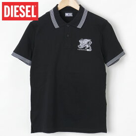 ディーゼル DIESEL ポロシャツ 半袖 メンズ プリント 綿 コットン S M L XL ブラック ホワイト 黒 白 T-SMITH-D1