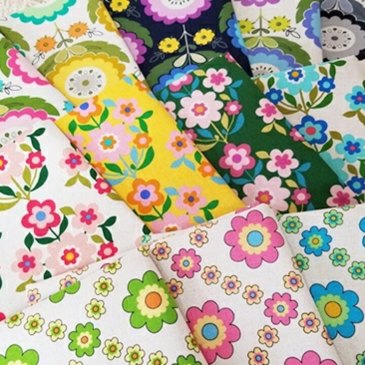 楽天市場】【綿麻キャンバス】昭和＆北欧レトロなフラワー花柄 花 綿 