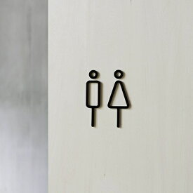 【メール便可】MOHEIM レストルームサイン 2pieces SIGNS サイン (RESTROOM SIGN モヘイム トイレサイン 黒 ブラック 白 ホワイト グレー 男 女 シンプル ピクトサイン スリム 手洗い オフィス 店舗 ステッカー ギフト オシャレ 新築祝い) [ 父の日 ]