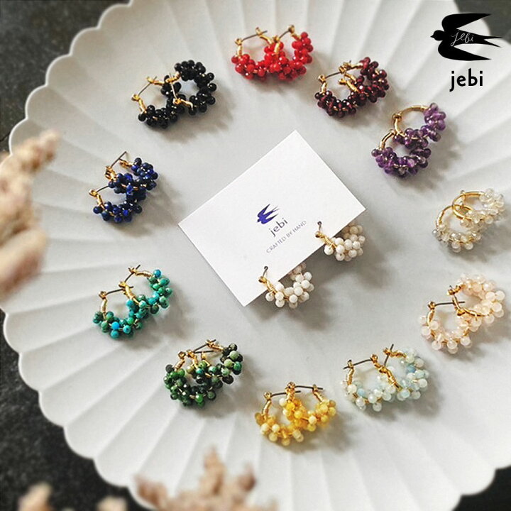 楽天市場】jebi 天然石のつぶつぶフープピアス / フープイヤリング  