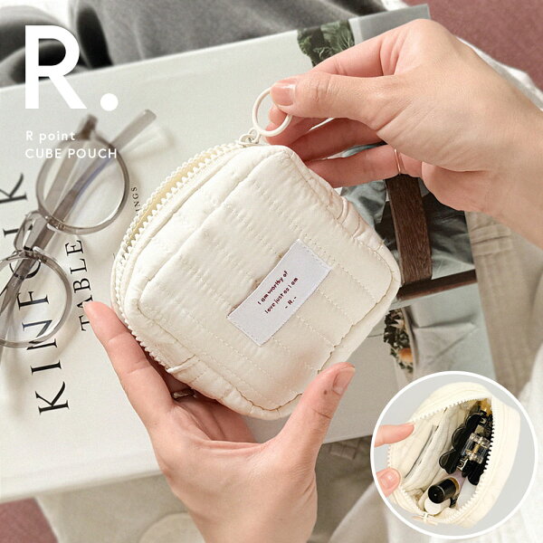 【レビューでクーポン&プレゼント】R.（アールポイント） CUBE POUCH 【メール便可】( キューブポーチ ポーチ 化粧ポーチ メイクポーチ コスメポーチ ボックスポーチ ガジェットポーチ トラベルポーチ 自立ポーチ 小物入れ 大容量 コンパクト かわいい レディース ギフト )