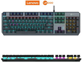 レノボ メカニカル ゲーミングキーボード 青軸 RGB 104キー フルサイズ 有線 USB 6000万回 耐久 Lecoo GK301 Lenovo