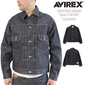 �y�|�C���g10�{�zG�W���� AVIREX ���K�戵�X �A���B���b�N�X 783-6952013 AVIREX HERITAGE DENIM Type-2 JACKET �hLEATHER�h ��� �����Y �Z�J���h�g�^�C�v�@�Z�b�g�A�b�v 2ND G-JACKET