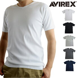 【ポイント10倍】 AVIREX 正規取扱店 6143501/7834934008 DAILY アビレックス デイリー ミリタリーTシャツ タイトフィット ジムウェア メンズ シンプル インナー Vネック 無地 半袖