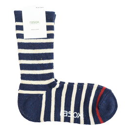 ラソックス 正規取扱店 日本製 rasox ソックス まとめ買い L字型 CA250CR01 コットンネップボーダー・クルー 靴下 くつ下 直角 レディース メンズ 女性 男性