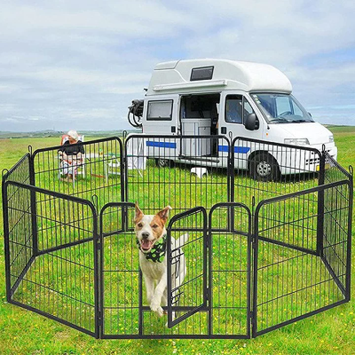 楽天市場】wellina ペットフェンス 屋外 パネル 8枚 80cm×80cm M 犬 柵 