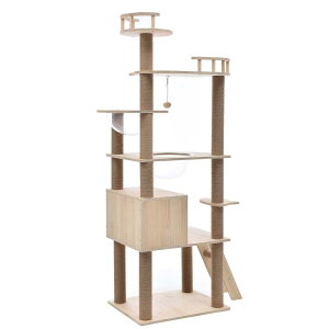 キャットタワー キャットタワースタジアム 宇宙船付き 猫タワー キャットハウス 猫 猫用品 ファブリック 夏用 階段 つっぱり 機能満載 爪とぎ 多頭飼い 安定感抜群 頑丈 省スペース 猫ハウ