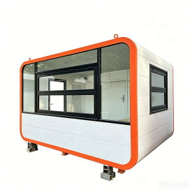 【決算セール 先着10%クーポン】移動販売用ユニットハウス 一体型プレハブ店舗 2.2m×3.5m×高さ2.5m 小売・物販向け コンテナハウス ユニットハウス ハウス タイニーハウス 休憩所 簡易ハウス プレハブ小屋 事務所 倉庫 物置 店舗（送料についてはお問い合わせください）