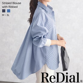 【7/18(金)12時まで3998円！】 『360度こなれたオーバーシャツ』 トップス レディース チュニック シャツ トレンド ブラウス 30代 40代 50代 春 春夏 人気 カジュアル 長袖 春服 ストライプ ゆる 大きいサイズ ゆったり 袖 ボリューム ロング 綿 丈 配色 夏服 夏 58564
