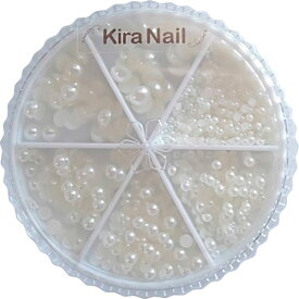 アート パール キラネイル Kira Nail パールセット ハーフラウンド(6サイズ) オフホワイト ゆうパケット ネイルパーツ ネイルアート ネイル用品 ジェルネイル用品 セルフネイル ネイリスト パーツ