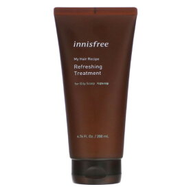 イニスフリー innisfree マイ ヘア レシピ リフレッシング トリートメント 200ml【ヘアケア/トリートメント】INNISFREE 韓国 韓国コスメ My Hair Recipe Refreshing Treatment 頭皮 ケア 脂性 リンス 皮脂 老廃物 ノンシリコン