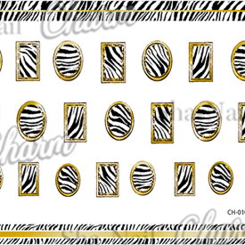 写ネイル Sha Nail 【Charm】Zebra Parts Gold/ゼブラ パーツゴールド【ネコポス対応】【メタリック アニマル/ネイルシール】