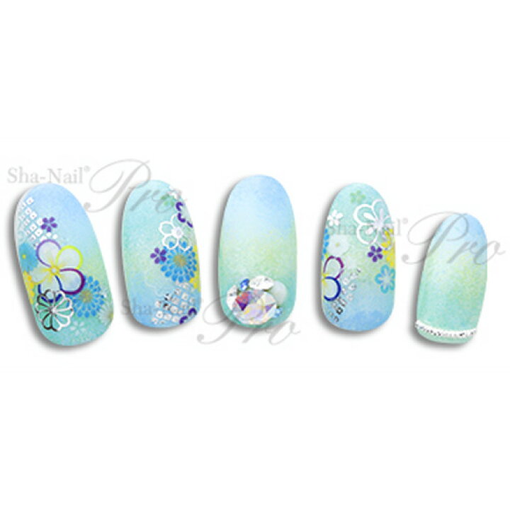 楽天市場 写ネイル Sha Nail 花綴り 藍 はなつづり あお メール便 ネコポス 対応 和柄 ネイルシール コスメ ドラッグｎｙ
