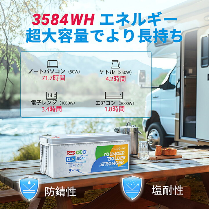 楽天市場】Redodo 12V 280Ah リン酸鉄リチウムイオンバッテリー 低温 