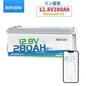 �y�V���i�IBluetooth&�ቷ�ی�zRedodo 12V 280Ah �����_�S���`�E���C�I���o�b�e���[ Bluetooth�t�� �ቷ�ی� �A�v���Ή� 3584Wh��e�� �Ԓ��� �L�����v �I�t�O���b�h ���z�����d �h�ЃO�b�Y ��d�Ή�