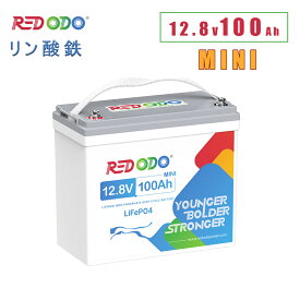 【全商品5倍ポイント】Redodo 12V 100Ah Mini リン酸鉄リチウムイオンバッテリー 1280Wh ミニサイズ LiFePO4 10年寿命 BMS保護 充放電サイクル4000~15000回 小型化 容量拡張 キャンピングカー 車中泊 釣り サブバッテリー 家庭蓄電 防災グッズ オフグリッド