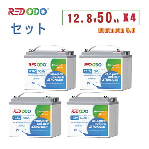 Redodo 4Zbg 12V 50Ah _S`ECIobe[ Bluetootht ቷی 640Wh LiFePO4 ^ y AvΉ g[O[^[ GL[^[ QTm@ RV ƒ~d zd
