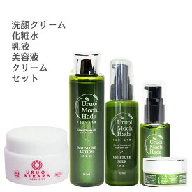 【ポイント20倍！必ずもらえる15日迄】 化粧水 ＆ 乳液 ＆ 美容液 ＆ クリーム ＆ 洗顔クリーム 5点 うるおいもち肌 化粧水 150ml 乳液 100ml 美容液 50ml 美容クリーム 30g 洗顔クリーム 100g 保湿 基礎化粧品 発酵 スキンケア スキンケアセット 母親 40代 50代 60代