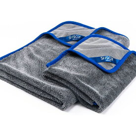【SHSCLY 公式】シスクレー マイクロファイバークロス 洗車タオル 大判 超吸水クロス 洗車用品 車用タオル 拭き上げ専用 カーケア 車用品 車 バイク 洗車セット 吸水タオル （約74x84cm/50x60cm 各1枚）