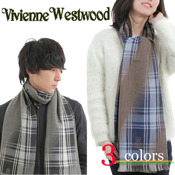 楽天市場 ラッピング無料 ヴィヴィアン マフラー メンズ レディース Vivienne Westwood ブランド マフラー ヴィヴィアンウエストウッド ストール M9038 C62 チェック マフラークリスマス 誕生日 女性 男性 プレゼント ギフト 送料無料 ｒｅｄ ｒｏｓｅ