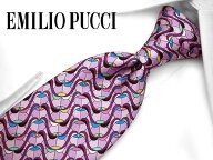 エミリオプッチ ネクタイ (8.5cm幅) EP32 ライトピンク/ラズベリー EMILIO PUCCI・エミリオプッチネクタ…