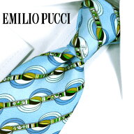 エミリオプッチ ネクタイ (8.5cm幅) EP50 スカイブルー/ブルー EMILIO PUCCI・エミリオプッチネクタイ ブ…