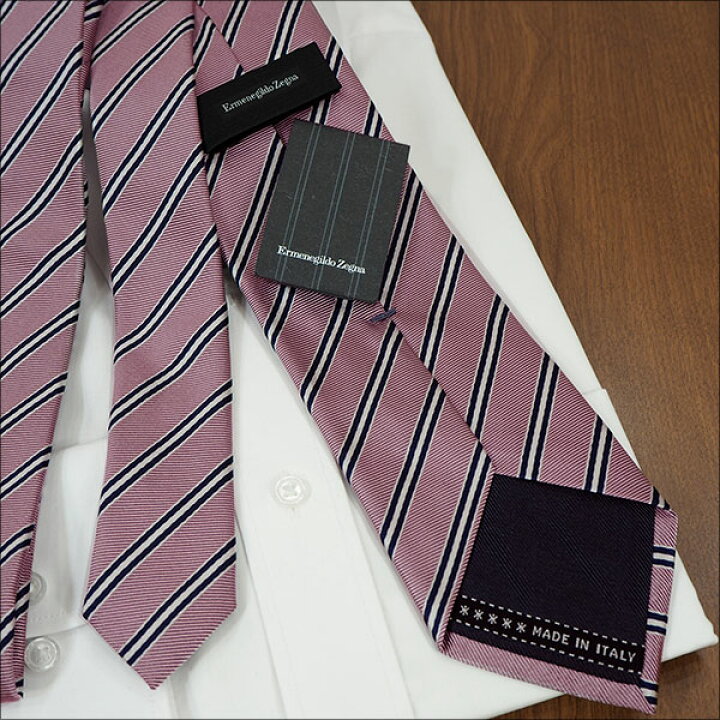 楽天市場】ゼニア ネクタイ Ermenegildo Zegna EZB58 ピンク/ネイビー 