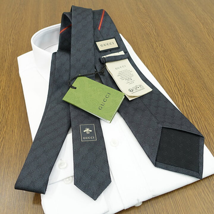 楽天市場】グッチ ネクタイ GUCCI グレー GG柄 (8cm) AREND 456522  