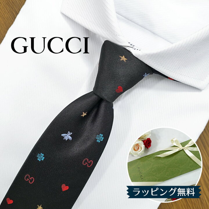 楽天市場】グッチ ネクタイ GUCCI ブラック/マルチカラー (7cm 