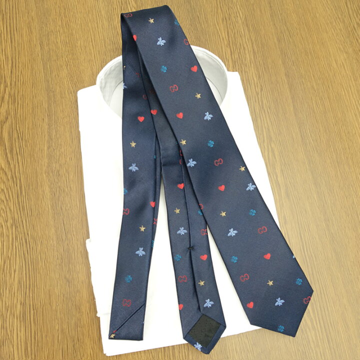 楽天市場】グッチ ネクタイ GUCCI ネイビー/マルチカラー (7cm 