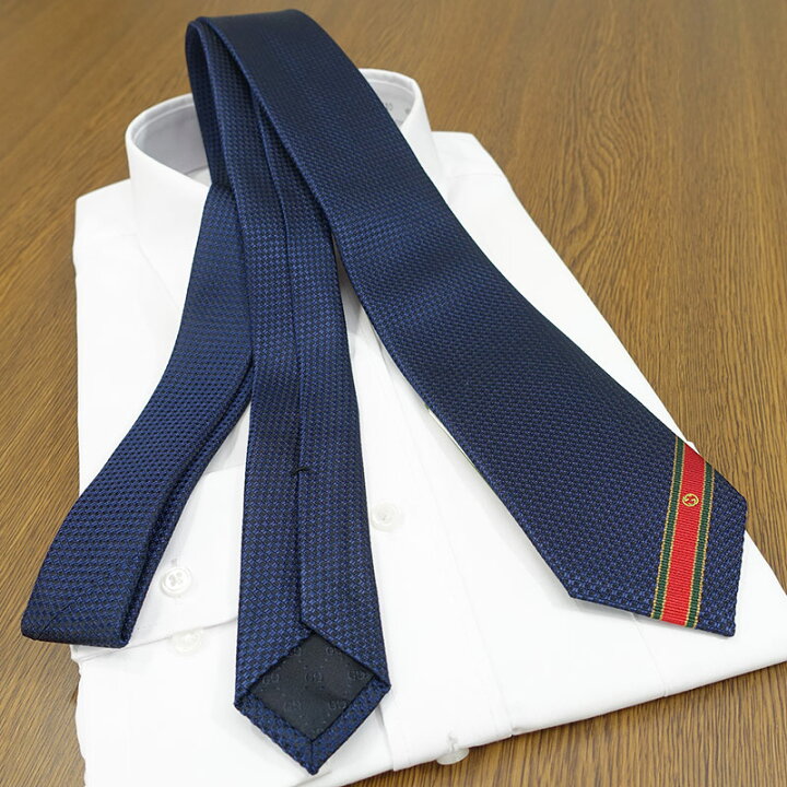 楽天市場】グッチ ネクタイ GUCCI ネイビー/レッド (7cm) 643945-4174 