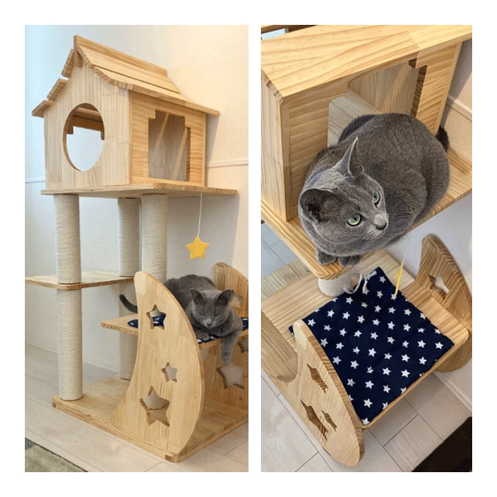 【取引中】【美品】キャットタワー 木製 ムーン 楽天市場】＼SSアフターセールクーポン☆3/12(木)23:59まで5％OFF
