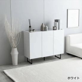 ＼本日 楽天ご愛顧感謝デー★10倍ポイントアップ中！／Anq キャビネット 2カラー サイドボード 扉収納 スリム 鏡面 石目調 リビング モダン 玄関 ストーン 脚付き 2way 脚取り外し可能 可動棚 配線穴 コード 大容量 一人暮らし ワンルーム ロー おしゃれ 送料無料
