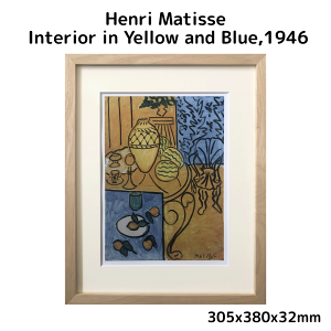 �_�S�[���f���E�B�[�N��5/6(��)23:59�܂�10���I�t�N�[�|���I�^Henri Matisse �A�����E�}�e�B�X Interior in Yellow and Blue,1946 �O��305x380x32mm �k�����_�� �A�[�g�|�X�^�[ ���ۉ� �k���E�X�J���W�i�r�A���A
