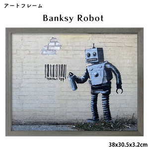 �A�[�g�t���[�� �o���N�V�[ Banksy Robot 38x30.5x3.2cm �A�[�g�|�X�^�[ �X�g���[�g�A�[�e�B�X�g ���{�b�g �O���t�B�e�B�[ ������� ��������