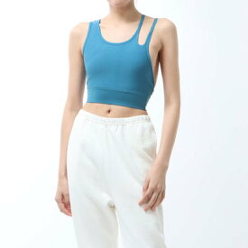 【リーボック公式】ニット トレーニング クロップ タンクトップ / Knit Training Crop Tanktop（スティーリーブルー）