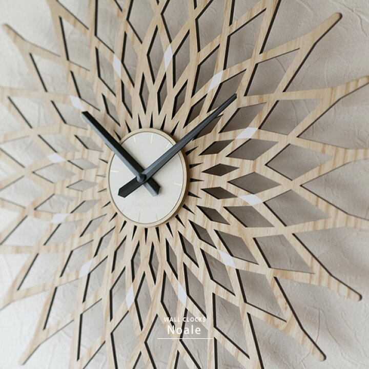 楽天市場 壁掛け時計 掛け時計 掛時計 太陽 アート インテリア カフェ おしゃれ シンプル ナチュラル ミッドセンチュリー モダン 北欧 レトロ モダン 静か 寝室 スイープムーブメント 木目 雑貨 Reech Online
