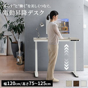 電動 昇降式 デスク 机 ワークデスク ワークテーブル パソコンデスク 台 電動昇降 作業台 高さ調節 オフィス 在宅 おしゃれ モダン 北欧 便利 座り姿勢 立ち姿勢