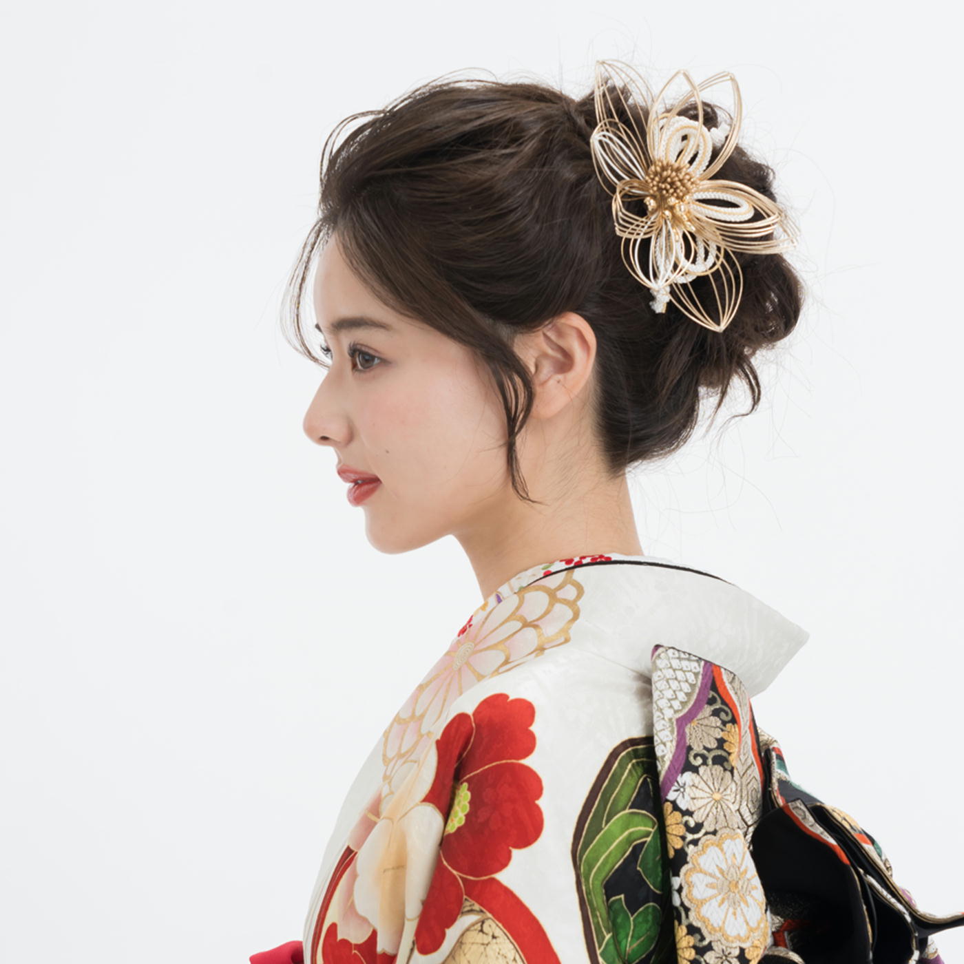 シャルマンフルール 髪飾り コーム 500-629 （花、水引） 日本製 着物