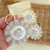 【ciel son made】楽天1位◎ プリーツマタニティマーク ロゼット 両面 キーホルダー フラワー チュール …